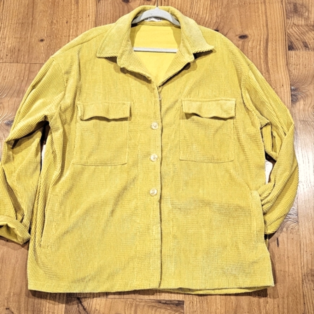BLAKELY Butter Yellow Cord Shacket Perfect for FALL